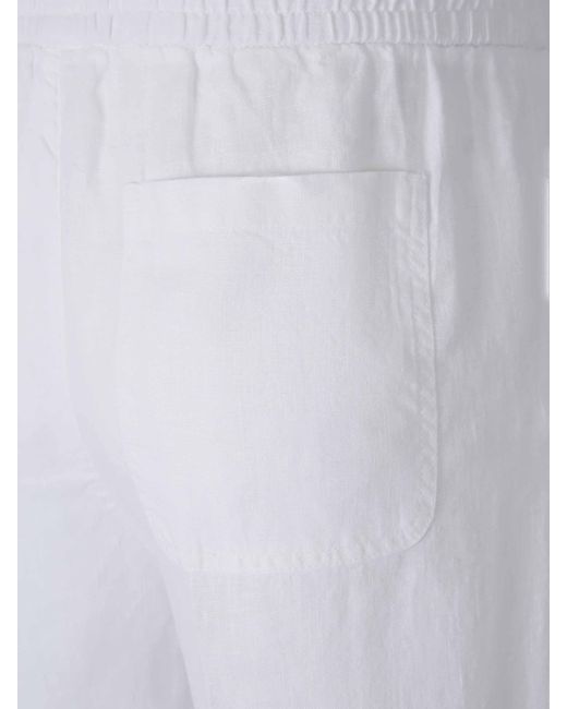 Santa Eulalia White Straight Linen Trousers for men