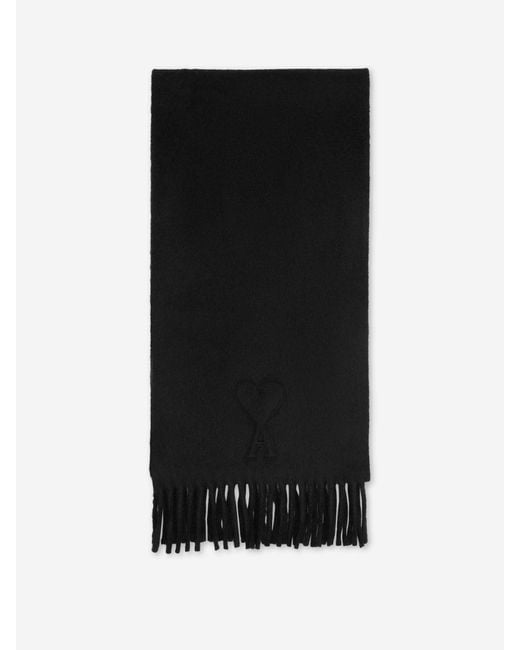 AMI Woll Logo Schal in Black für Herren