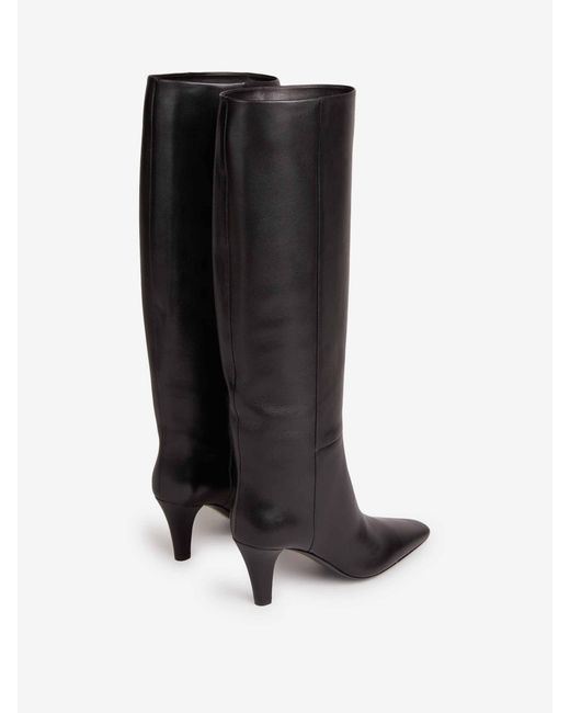 Saint Laurent Black Jil Pointed Leather Boots