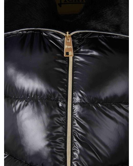 Herno Black Short Fur Down Jacket
