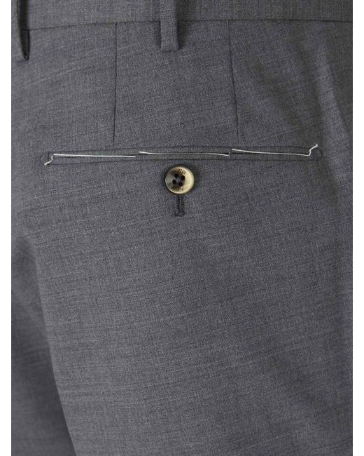 PT Torino Gray Formal Wool Trousers for men