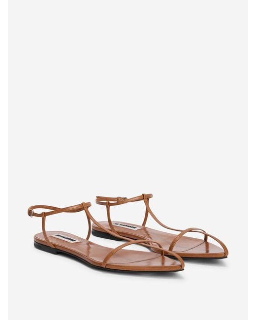 Jil Sander Brown Cage Flat Sandals