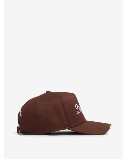 DSquared² Brown Embroidered Logo Cap for men