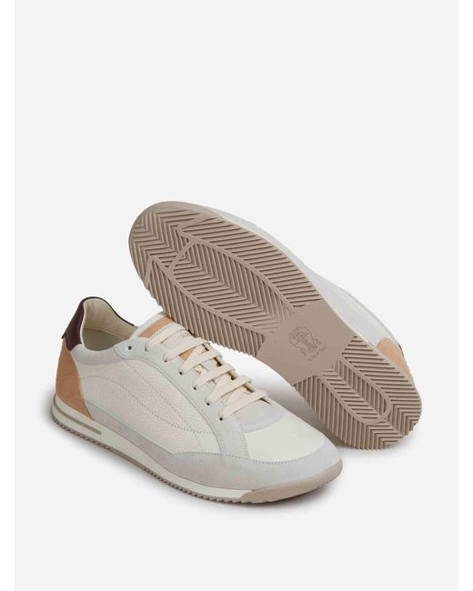 Brunello Cucinelli White Leather Sneakers for men