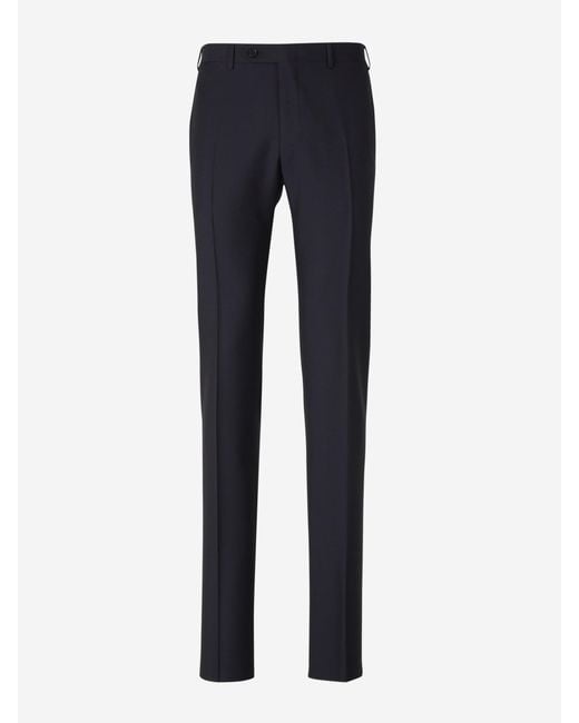 Canali Blue Plain Wool Suit for men