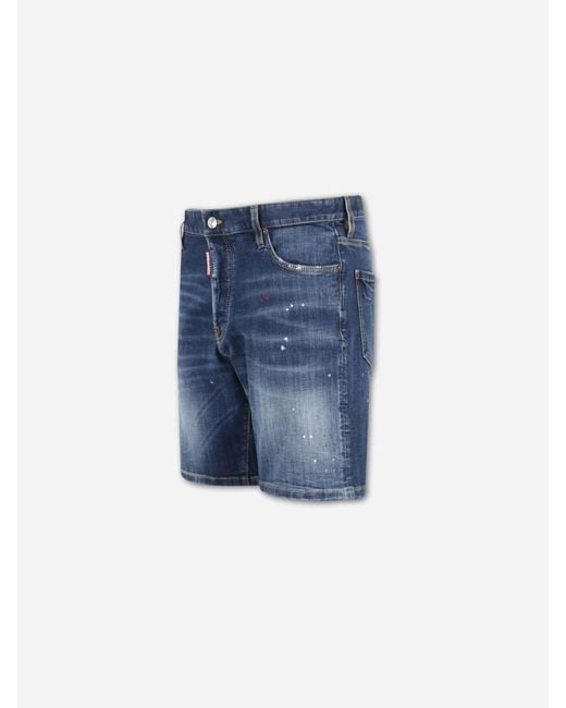 DSquared² Blue Slim Denim Bermuda Shorts for men