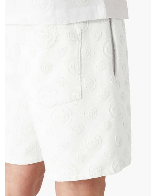 Casablanca White Floral Trim Classic Shorts for men