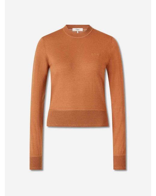 Chloé White Wollstrickpullover