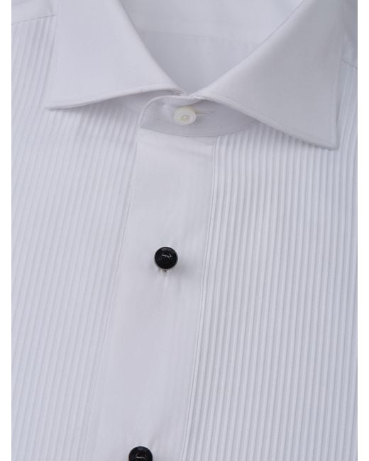 Santa Eulalia Blue Pleated Shirt for men
