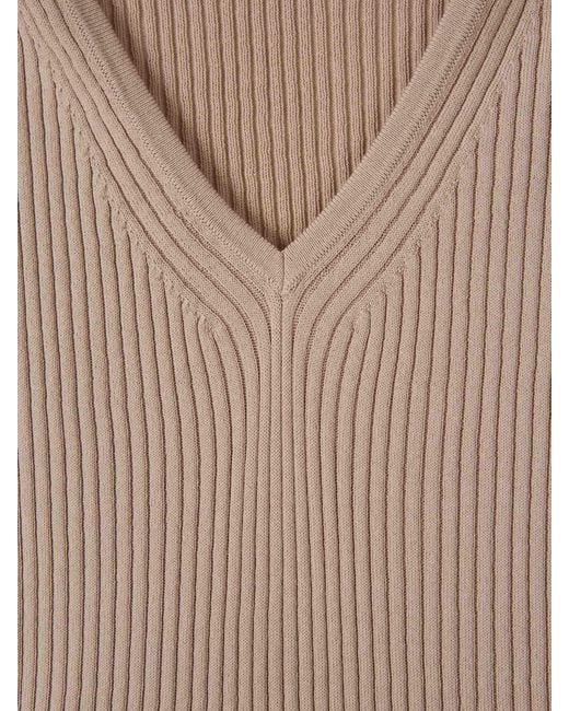Peserico White Ribbed Top