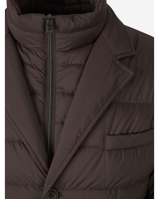 Herno Brown Quilted Blazer Jacket for men