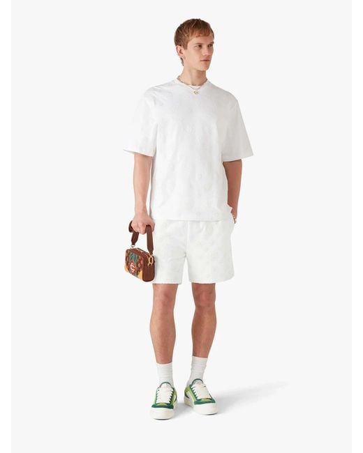 Casablanca White Floral Trim Classic Shorts for men