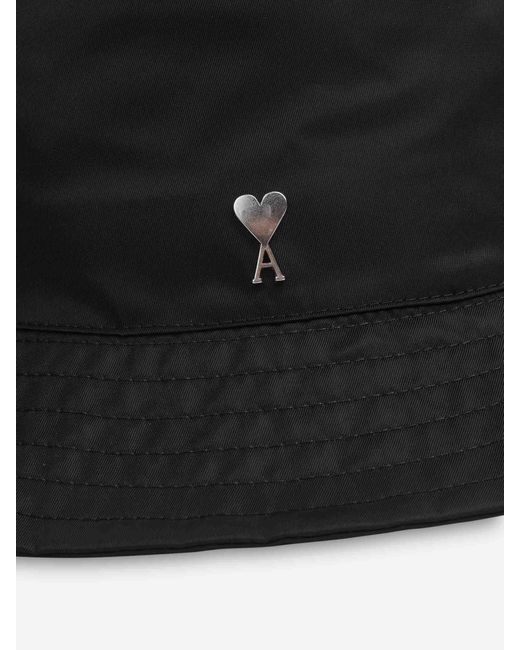 AMI Black "Ami De Coeur" Stud Bucket Hat for men