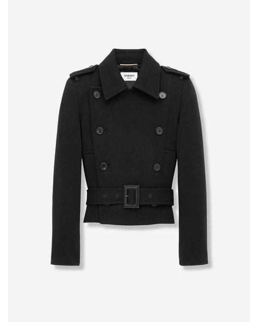 Giacca Corta Doppiopetto di Saint Laurent in Black
