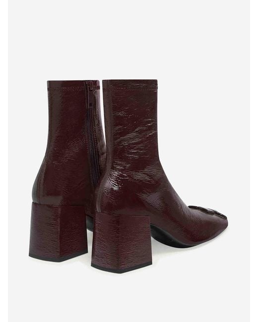 Courreges Purple Vinyl Ankle Boots