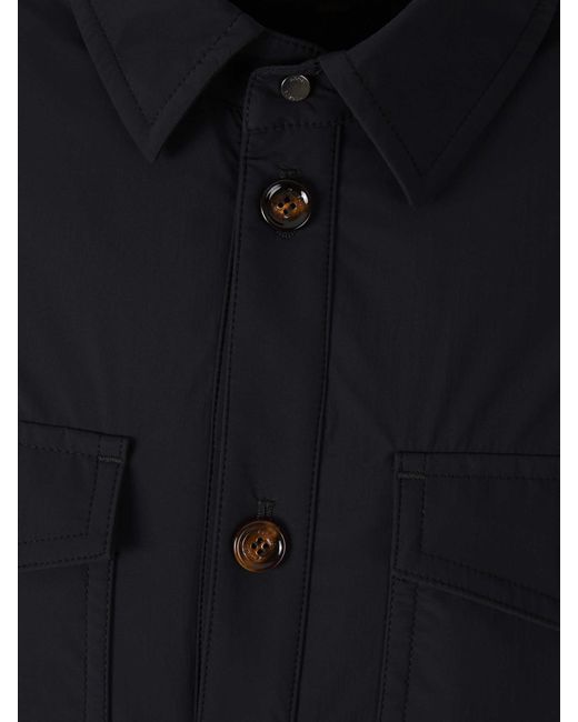 Moorer Blue Shirt Jacket Pockets for men
