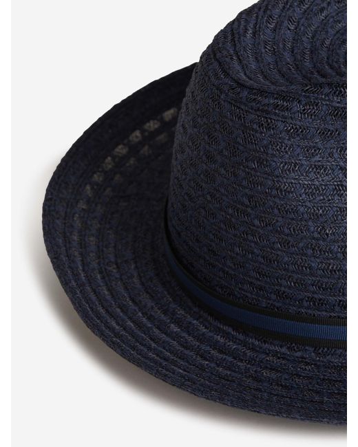 Borsalino Woven Traveler Hat in Blue for Men | Lyst UK