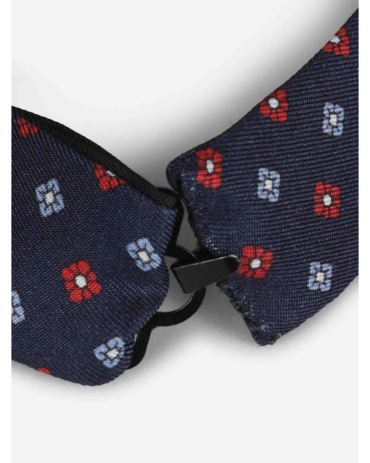 Petronius Blue Floral Silk Bow Tie for men