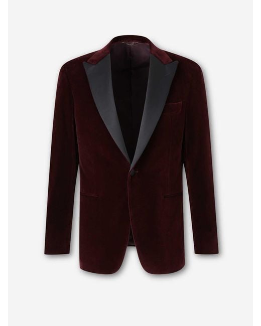 Canali Purple Blazer Straight Velvet for men