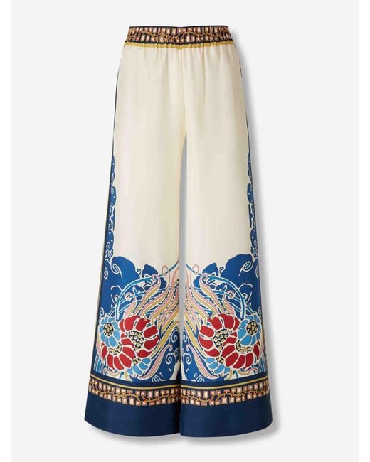 LaDoubleJ White Wide Printed Pants