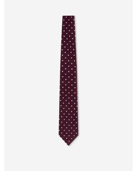 Tom Ford Purple Silk Polka Dot Tie for men