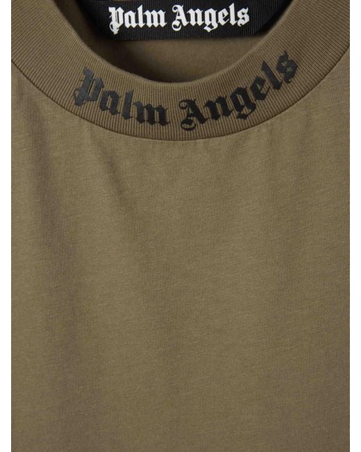 Palm Angels Green Oversized Logo T-Shirt for men