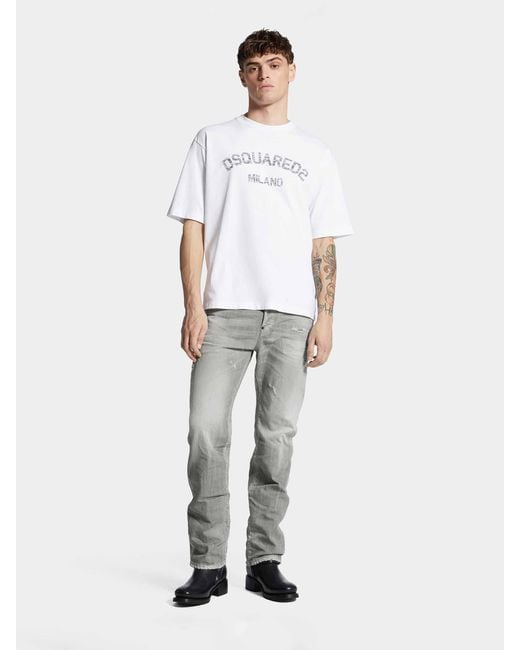 DSquared² Gray Straight Jeans for men