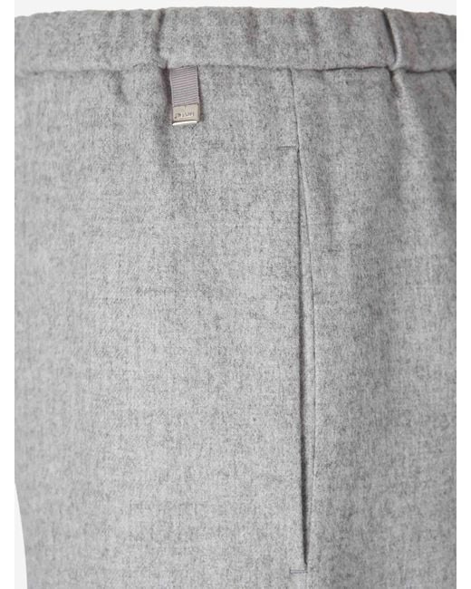 Herno Gray Silk Cashmere Dressy Pants