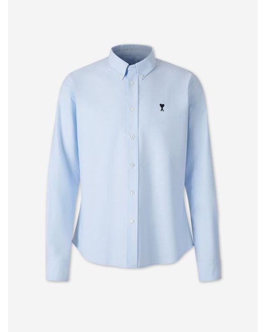 AMI Blue Casual Cotton Shirt for men