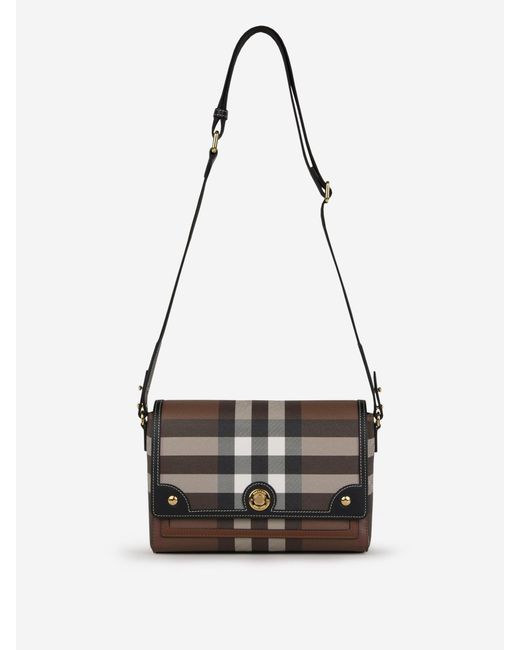 Burberry Checkered Note Bag in Brown | Lyst