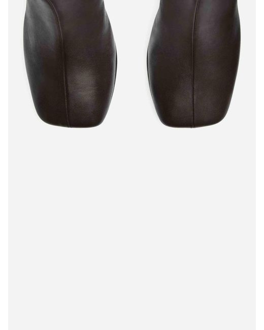 Courreges Brown Square Toe Ankle Boots