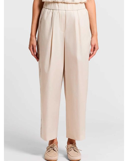 Peserico White Cotton Straight Leg Trousers
