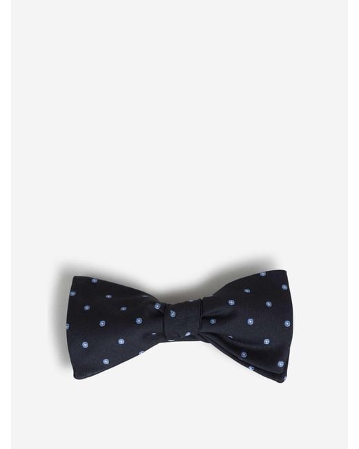 Petronius Black Silk Polka Dot Bow Tie for men