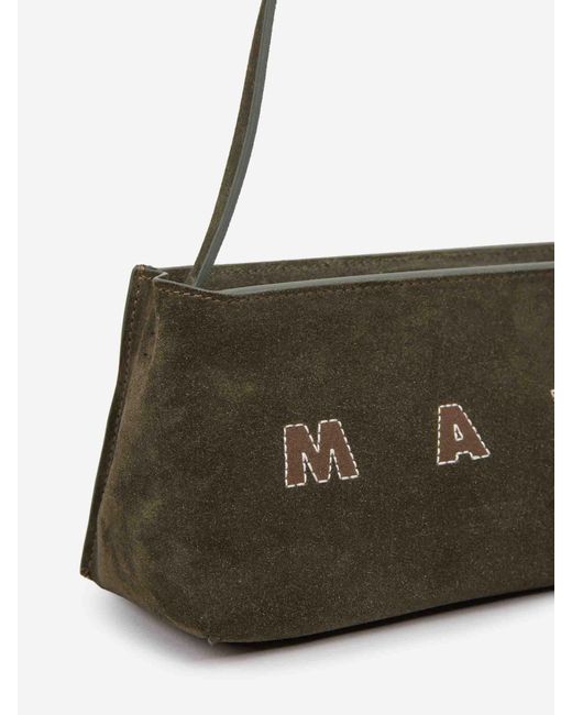 Marni Natural Rectangular Suede Bag