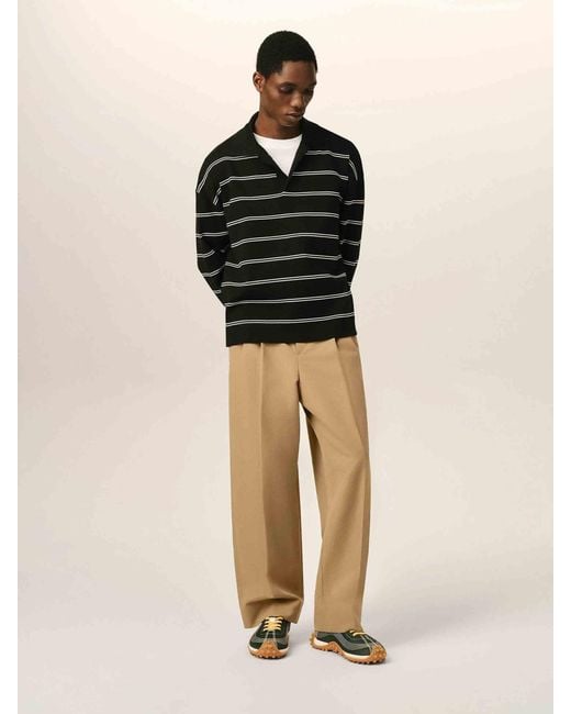 AMI Natural Carrot Linen Trousers for men