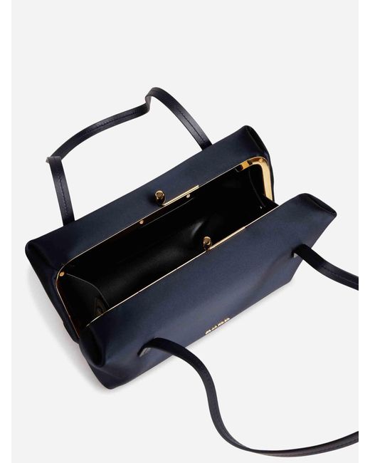 Jil Sander Blue Pillow Satin Handbag
