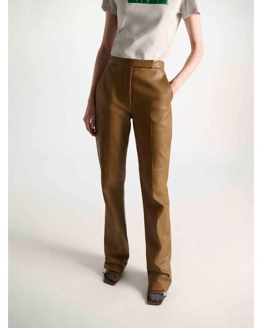 Dorothee Schumacher Natural Straight Leather Trousers