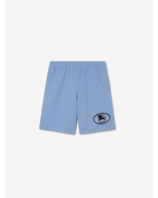 Burberry Blue Cotton Logo Shorts for men