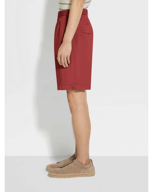 Bermudas Algodón Lino Zegna de hombre de color Red