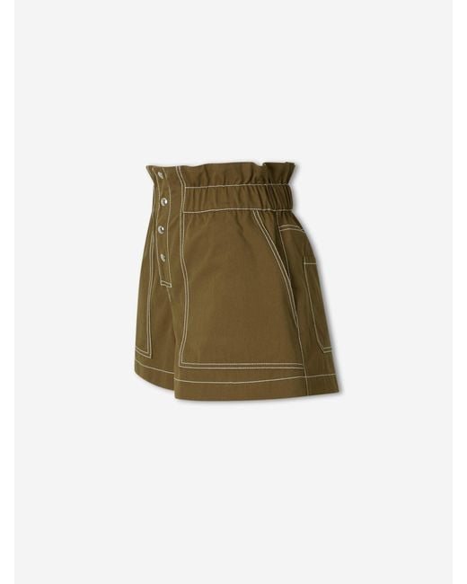 Marni Green Technical Cotton Bermuda Shorts