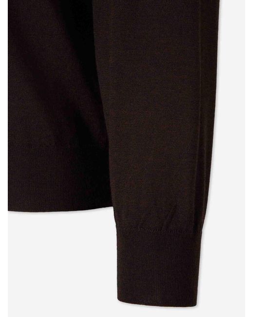 Herno Black Thin Crew Neck Sweater for men