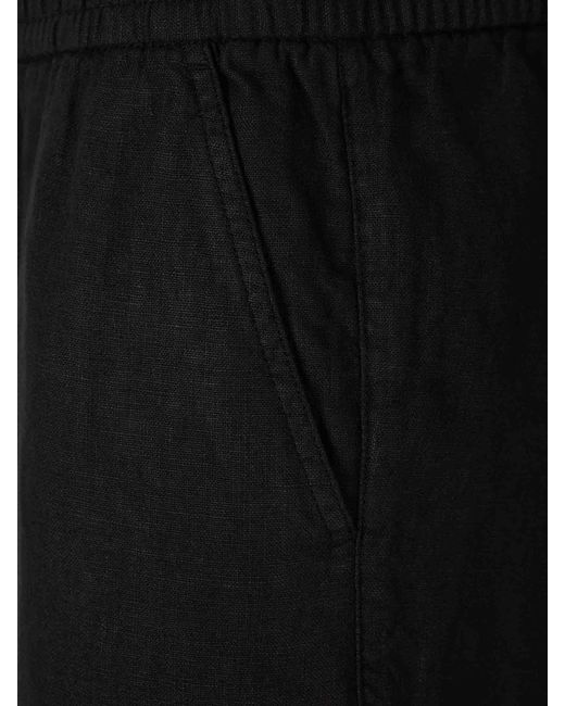 Santa Eulalia Black Straight Linen Trousers for men