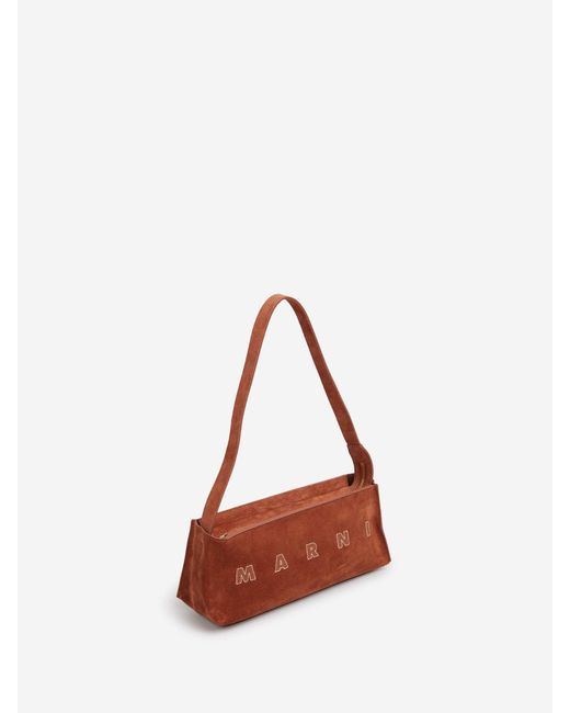 Marni Red Rectangular Suede Bag