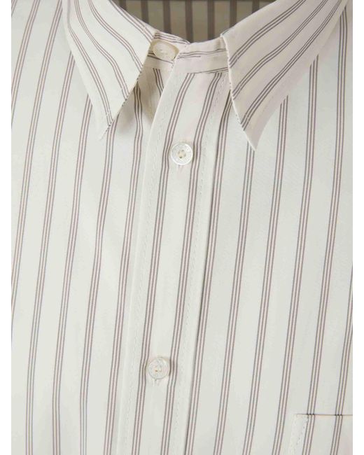 Acne White Casual Striped Shirt for men