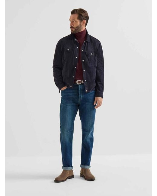 Brunello Cucinelli Blue Slim Cotton Jeans for men