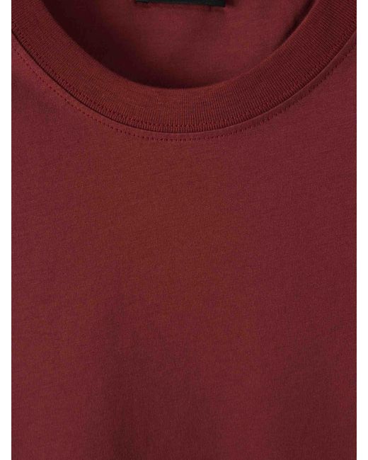 T-Shirt Semplice Con Logo di Zegna in Red da Uomo