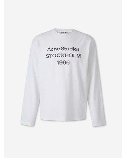 Acne White Long Sleeve T-Shirt for men