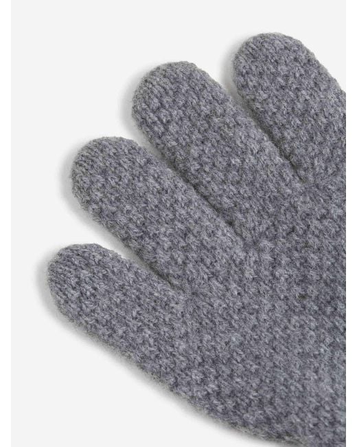 Santa Eulalia Gray Wool Knit Gloves for men