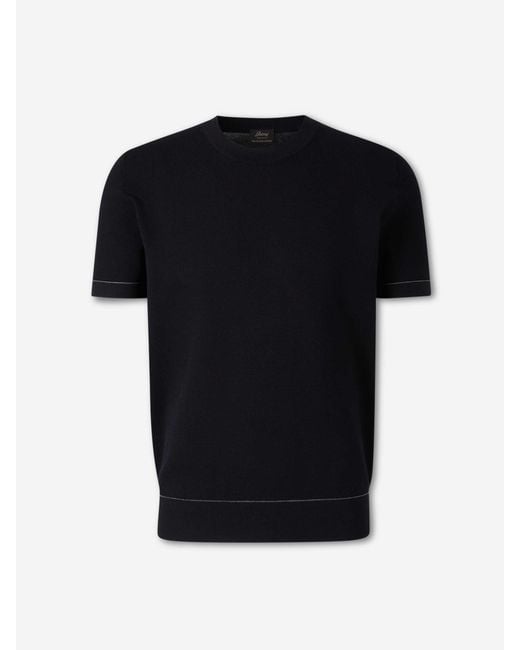 Brioni Black Round Neck T-Shirt for men