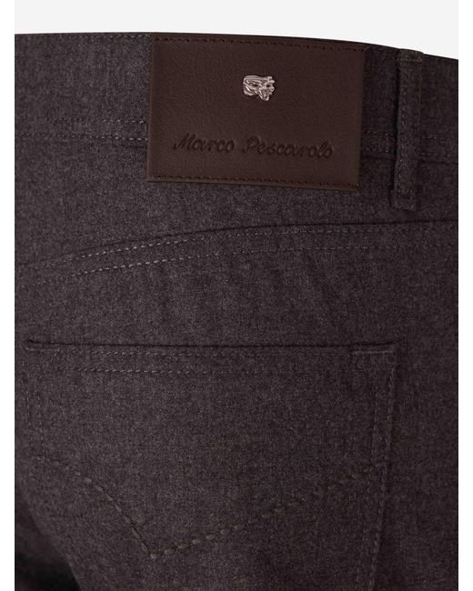 Marco Pescarolo Gray Cashmere Straight Leg Trousers for men